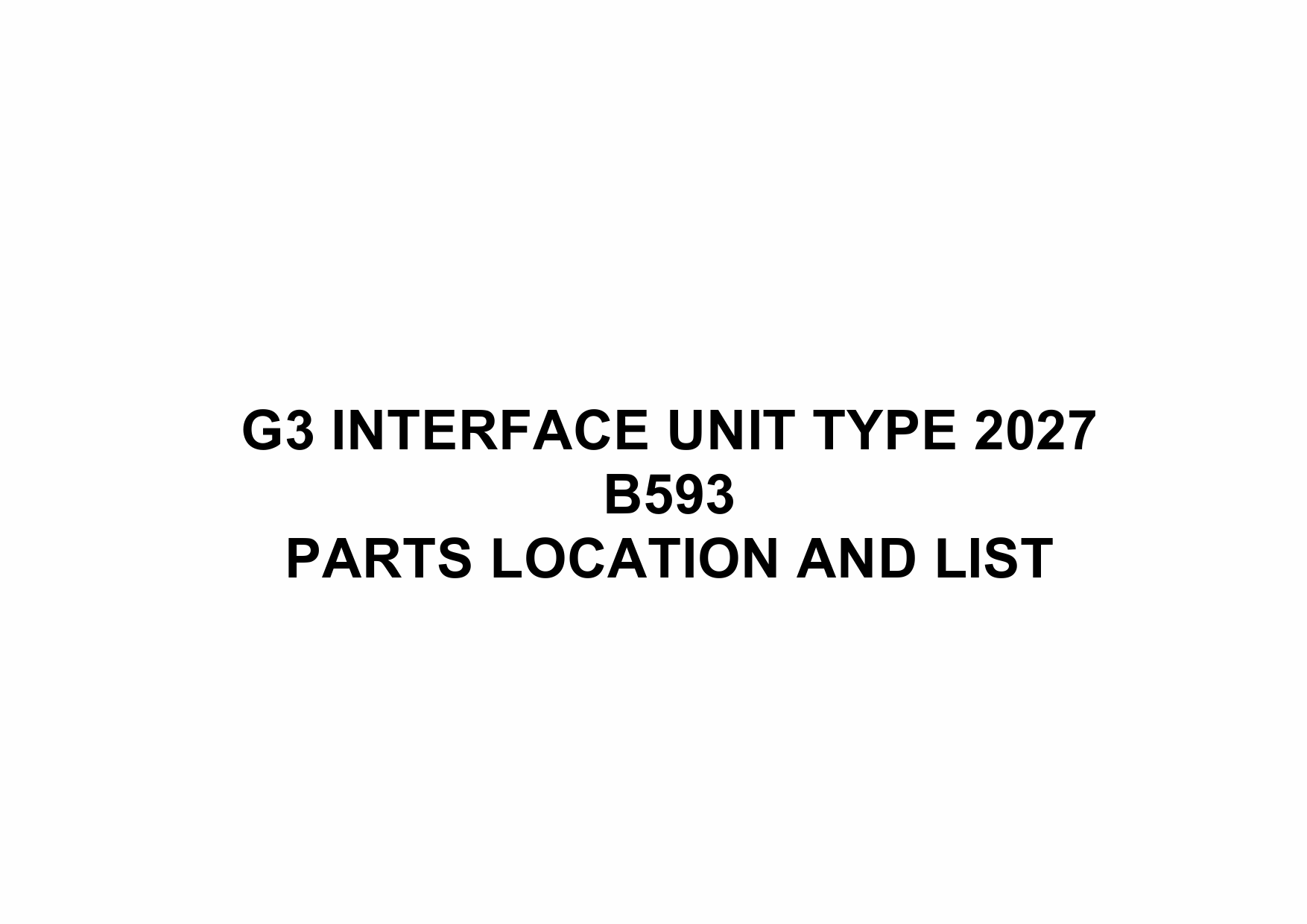 RICOH Options B593 G3-INTERFACE-UNIT-TYPE-2027 Parts Catalog PDF download-1